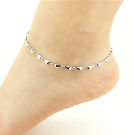 Small heart anklet
